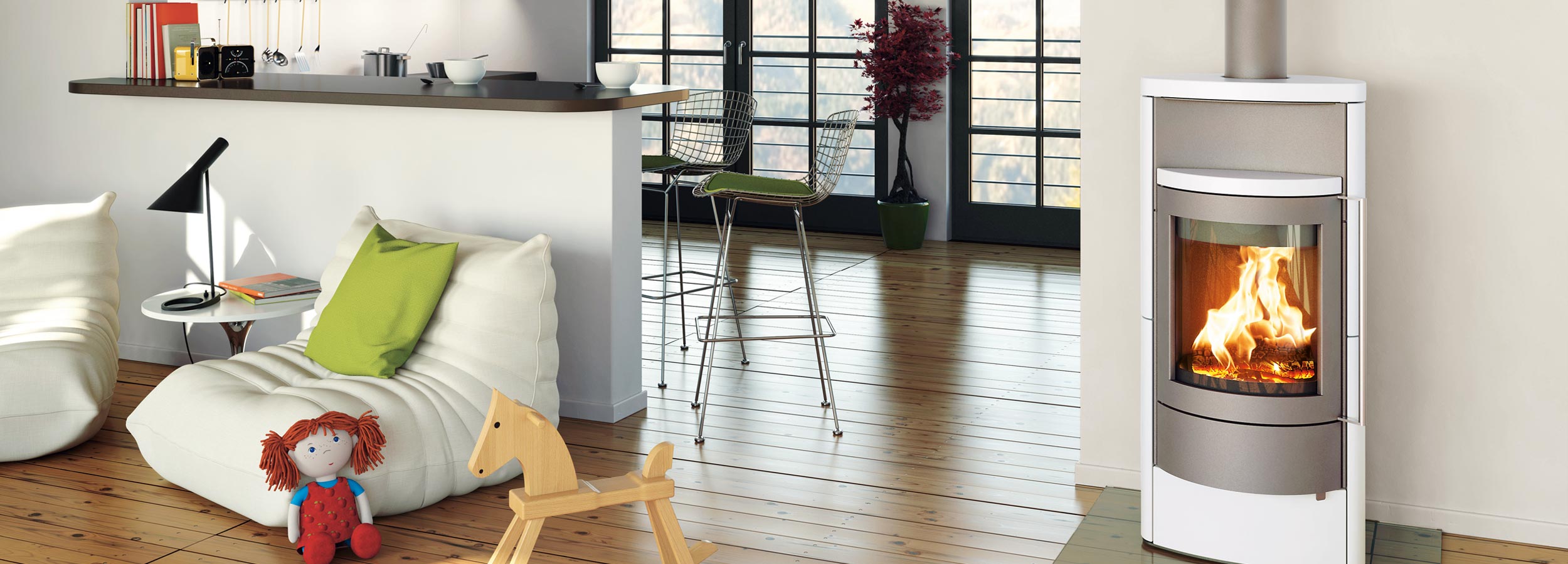 HASE LUNO freistehend in Schwarz/Speckstein