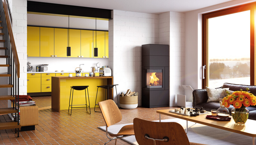 HASE Kaminofen Sendai Pro 160 Wohnraumbild modern